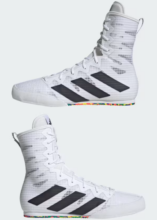 ADIDAS BOX HOG 4 BOXING BOOTS - Cloud White / Core Black / Cloud White