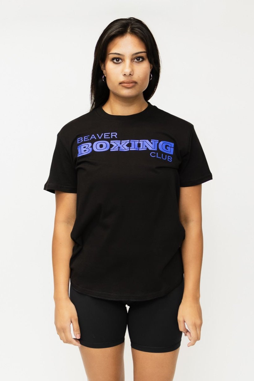 Beaver Boxing T-Shirt ( Blue Graphic )