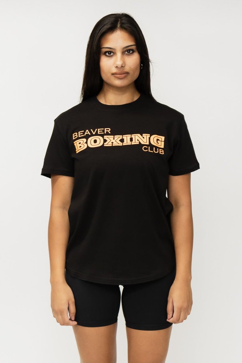 Beaver Boxing T-Shirt ( Orange Graphic )