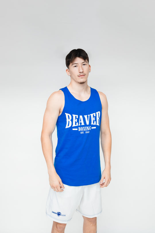 TANK TOP - BEAVER BOXING EST. 1943  - BLUE