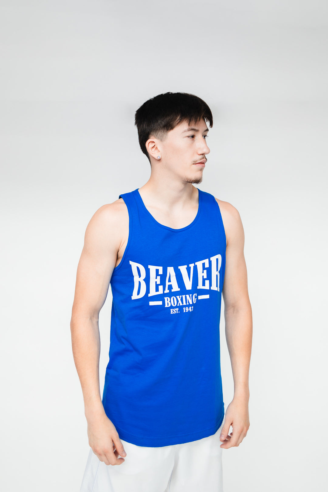 TANK TOP - BEAVER BOXING EST. 1943  - BLUE