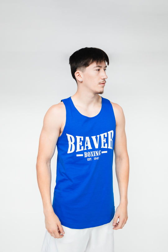 TANK TOP - BEAVER BOXING EST. 1943  - BLUE