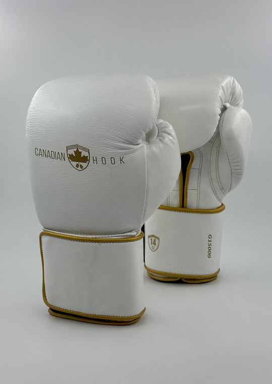 G15000 BOXING GLOVES - WHITE/GOLD