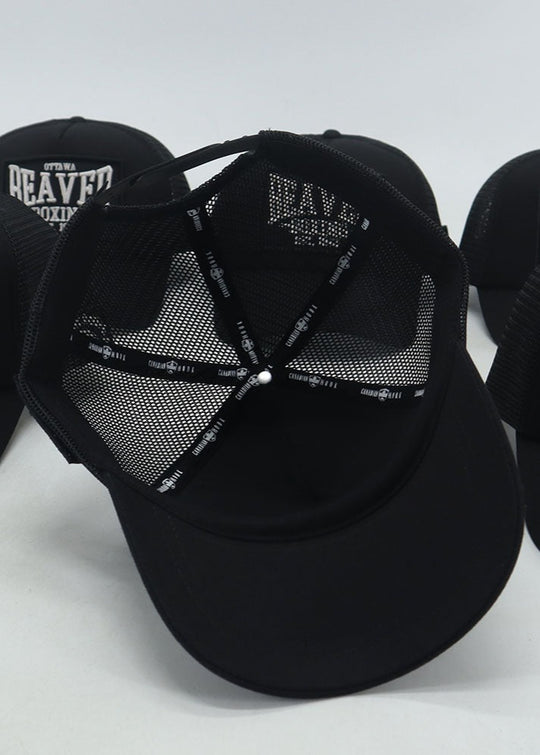 TRUCKER HAT - BEAVER BOXING ALL BLACK