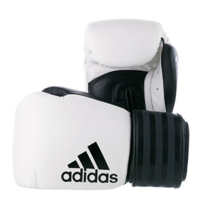 ADIDAS HYBRID 200 LEATHER BOXING GLOVES - 12oz (WHITE/BLACK)