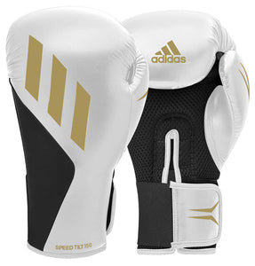 ADIDAS SPEED TILT 150 TRAINING GLOVES 12oz - White/Gold/Black