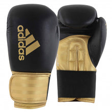 Load image into Gallery viewer, ADIDAS HYBRID 100 BOXING GLOVES 16oz - Black/Gold
