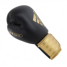 Load image into Gallery viewer, ADIDAS HYBRID 100 BOXING GLOVES 16oz - Black/Gold
