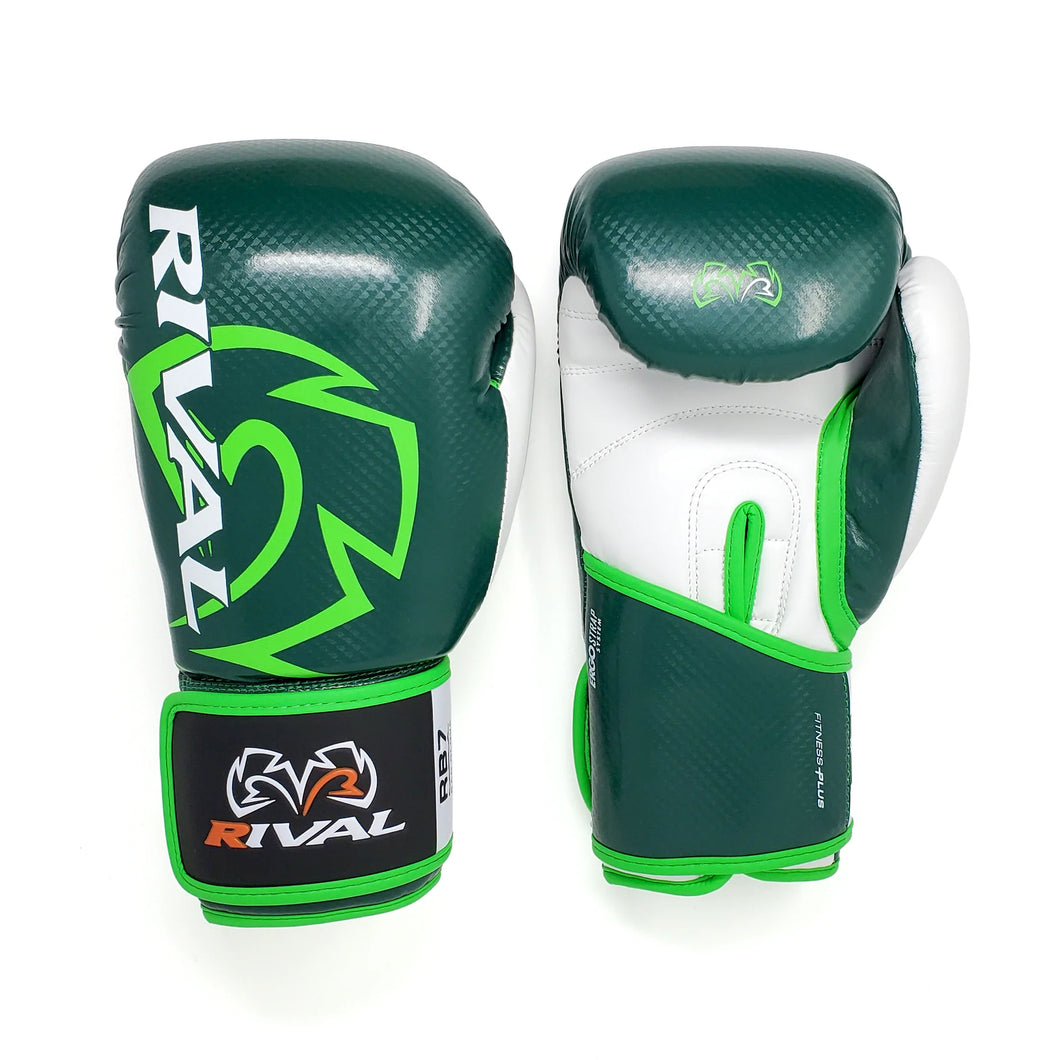 RIVAL RB7 FITNESS PLUS BAG GLOVES - GREEN/WHITE