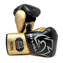 Load image into Gallery viewer, RIVAL RS100 PROFESSIONAL SPARRING GLOVES - BLACK/GOLD
